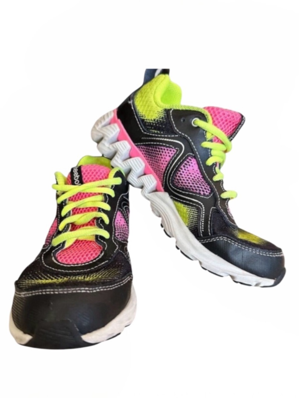 Reebok ZigTech‎ Kids Running Shoes Black/Pink Youth Size 1